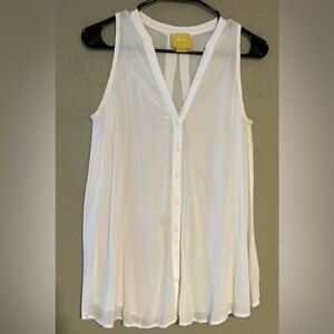 Maeve White Short-sleeved button-down shirt Size 4